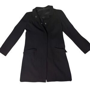 Miu Miu ITALY Rare Womens Black Designer Coat 100% Virgin Wool Size 40 *READ*